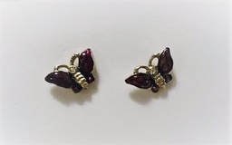 Purple and gold butterfly earrings